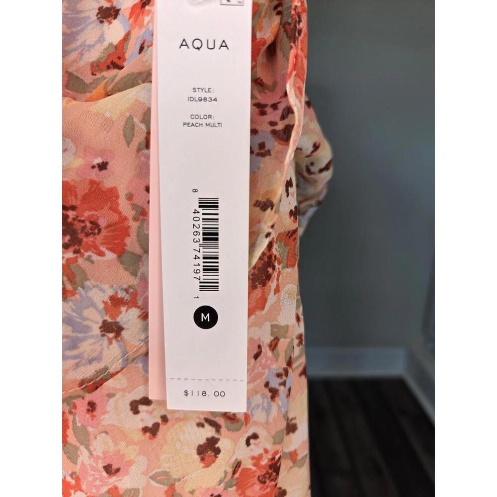 AQUA Floral Ruffle Trim Maxi Dress - NWT (New)‎ - Picture 7 of 9